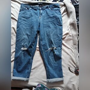 Distressed Blue Jeans